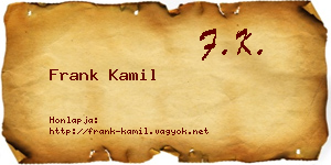 Frank Kamil névjegykártya